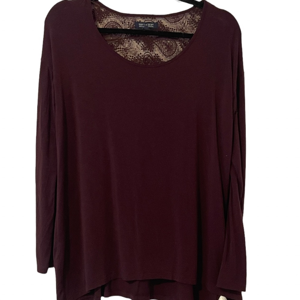 AE soft and sexy long sleeve lace top,size med